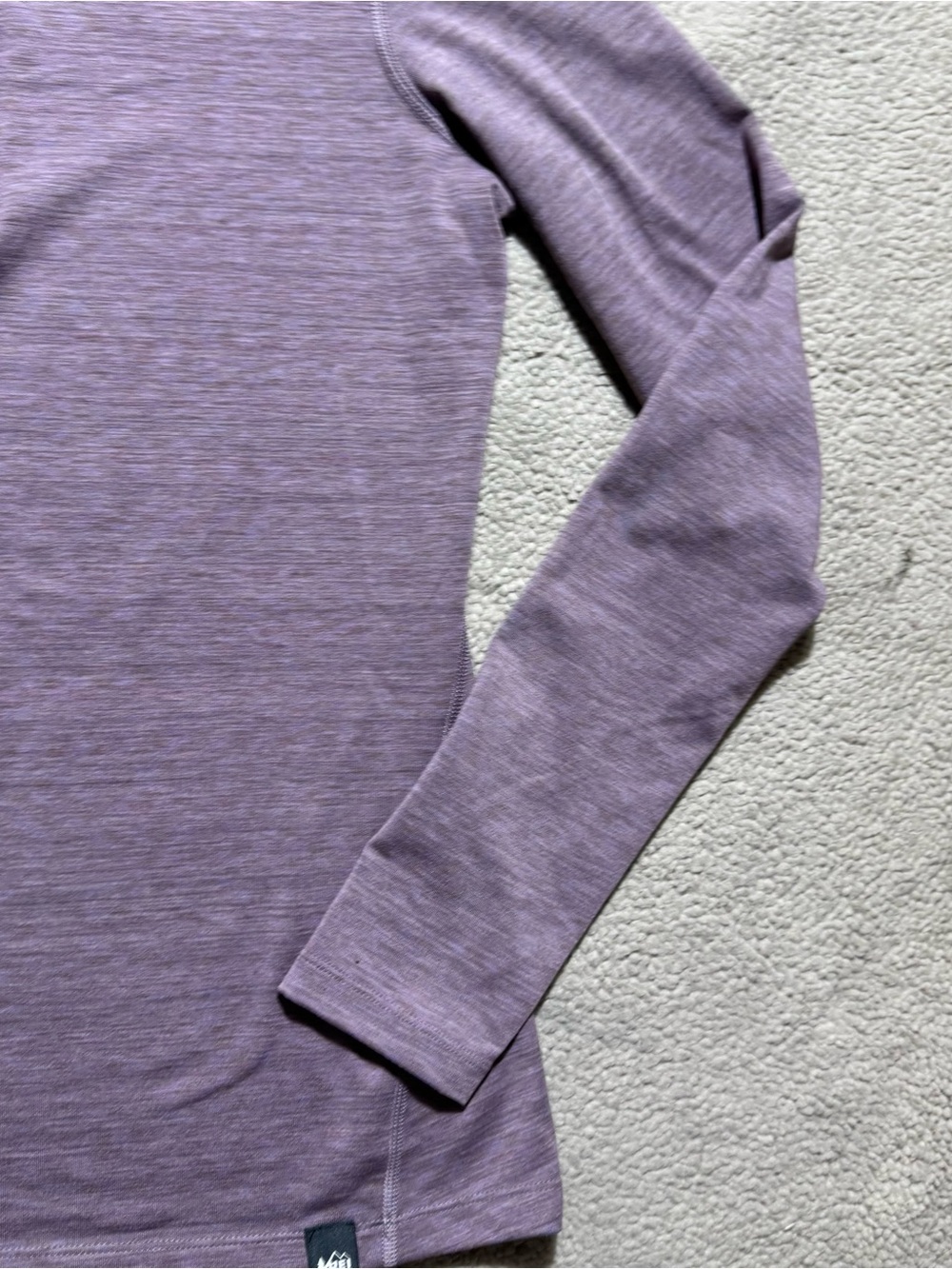 REI Co-Op 1/4 Zip Womens Small Mock Neck Light Purple Pullover Sweatshirt Top - Picture 9 of 13